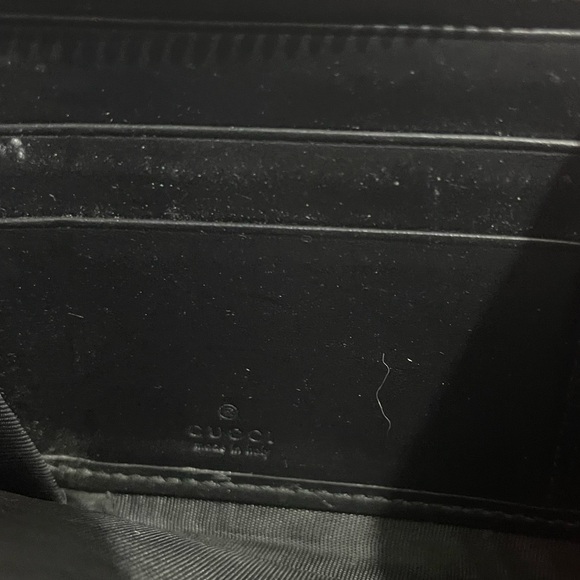 GUCCI Guccisima Navy and Black Leather Round Zipper Long Wallet - Picture 10 of 12